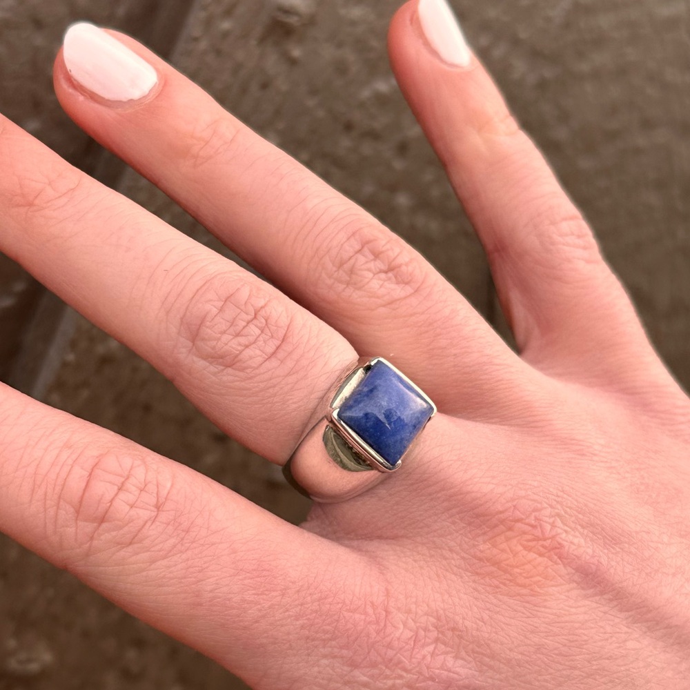 Vintage Silpada 925 Sterling Silver Sodalite Ring R0942 Size 7.5 Retired Rare